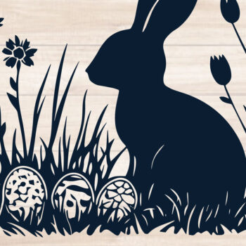 Intra απο ξύλο plywood  Χρώμα wenge 3mm-4mm πάχος - Cricut Wildflower Easter Bunny Cut F Δίασταση 4x4 cm INTRAFABR-113082509 - Image 1