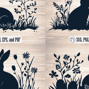 Intra απο ξύλο plywood  Χρώμα wenge 3mm-4mm πάχος - Cricut Wildflower Πασχαλινό λαγουδάκι Δίασταση 4x4 cm INTRAFABR-117548341 - Image 1