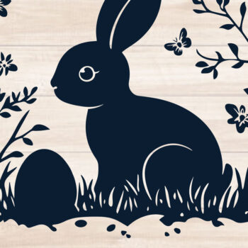 Intra απο ξύλο plywood  Χρώμα wenge 3mm-4mm πάχος - Cricut Wildflower Πασχαλινό λαγουδάκι Δίασταση 4x4 cm INTRAFABR-117548341 - Image 2