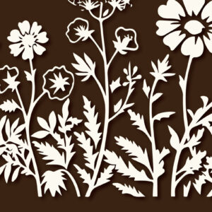 Intra απο ξύλο plywood  Χρώμα wenge 3mm-4mm πάχος - Πακέτο Cricut Wildflower Element Δίασταση 4x4 cm INTRAFABR-113396310