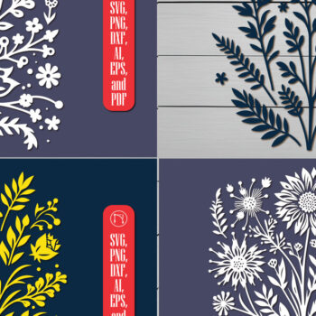 Intra απο ξύλο plywood Χρώμα wenge 3mm-4mm πάχος - Πακέτο Cricut Wildflower Δίασταση 4x4 cm INTRAFABR-119037568 - Image 1