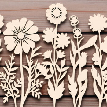 Intra απο ξύλο plywood  Χρώμα wenge 3mm-4mm πάχος - Πακέτο Cricut Wildflowers Δίασταση 30x20 cm INTRAFABR-116772957 - Image 3