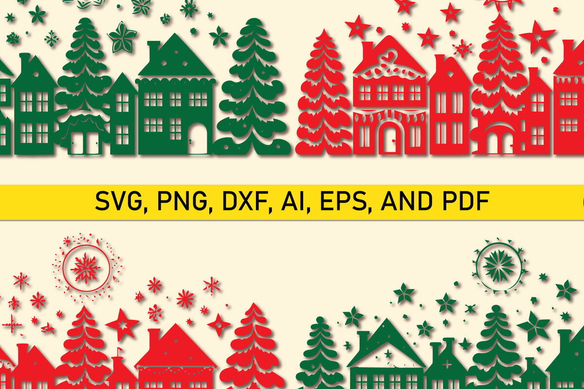 Intra απο ξύλο plywood  Χρώμα wenge 3mm-4mm πάχος - Πακέτο Cricutcut Christmas House Δίασταση 4x4 cm INTRAFABR-59971697