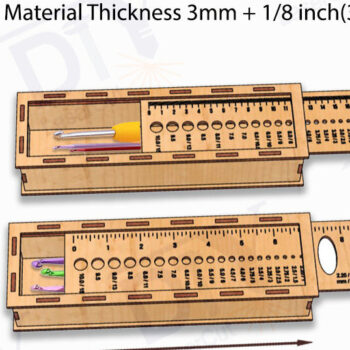 Intra απο ξύλο plywood  Χρώμα wenge 3mm-4mm πάχος - Θήκη για βελονάκι Κοπή Laser 3mm Δίασταση 30x20 cm INTRAFABR-116838705 - Image 1