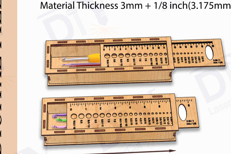 Intra απο ξύλο plywood  Χρώμα wenge 3mm-4mm πάχος - Θήκη για βελονάκι Κοπή Laser 3mm Δίασταση 30x20 cm INTRAFABR-116838705