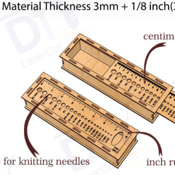 Intra απο ξύλο plywood  Χρώμα wenge 3mm-4mm πάχος - Θήκη για βελονάκι Κοπή Laser 3mm Δίασταση 30x20 cm INTRAFABR-116838705 - Image 2