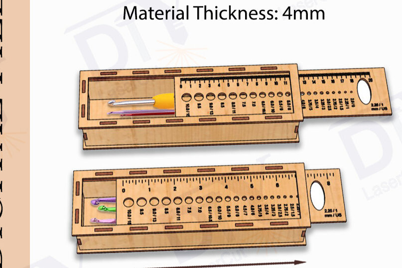Intra απο ξύλο plywood  Χρώμα wenge 3mm-4mm πάχος - Θήκη για βελονάκι Κοπή Laser 4mm Δίασταση 30x20 cm INTRAFABR-117279132