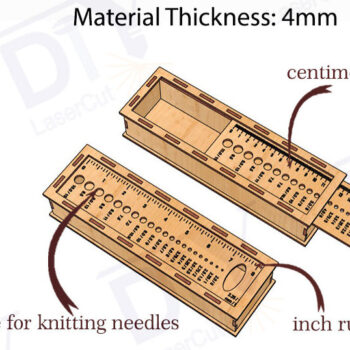 Intra απο ξύλο plywood  Χρώμα wenge 3mm-4mm πάχος - Θήκη για βελονάκι Κοπή Laser 4mm Δίασταση 30x20 cm INTRAFABR-117279132 - Image 2