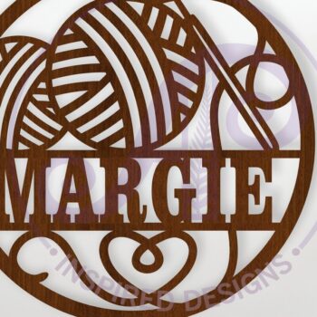 Intra απο ξύλο plywood  Χρώμα wenge 3mm-4mm πάχος - Πινακίδα τοίχου με όνομα βελονάκι, Δίασταση 40x50 cm INTRAFABR-115905898 - Image 1