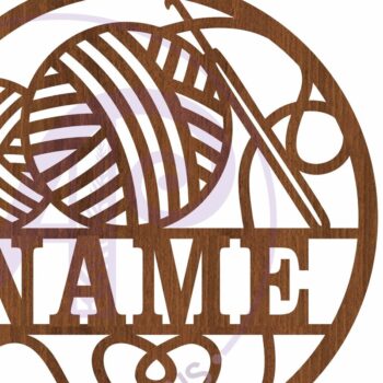 Intra απο ξύλο plywood  Χρώμα wenge 3mm-4mm πάχος - Πινακίδα τοίχου με όνομα βελονάκι, Δίασταση 40x50 cm INTRAFABR-115905898 - Image 4