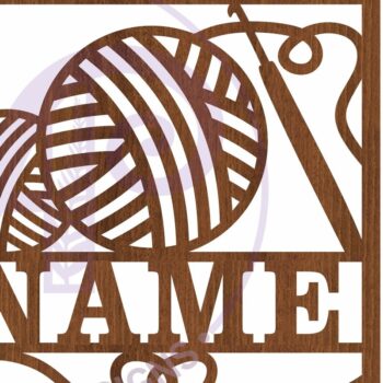 Intra απο ξύλο plywood  Χρώμα wenge 3mm-4mm πάχος - Πινακίδα τοίχου με όνομα βελονάκι, Δίασταση 40x50 cm INTRAFABR-95025005 - Image 5