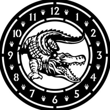 Intra απο ξύλο plywood Χρώμα wenge 3mm-4mm πάχος - Πρότυπο κοπής ρολογιού κροκόδειλου Δίασταση 20x20 cm INTRAFABR-112163849 - Image 1