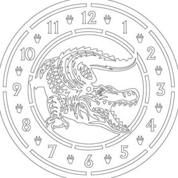 Intra απο ξύλο plywood Χρώμα wenge 3mm-4mm πάχος - Πρότυπο κοπής ρολογιού κροκόδειλου Δίασταση 20x20 cm INTRAFABR-112163849 - Image 2