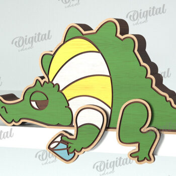 Intra απο ξύλο plywood  Χρώμα wenge 3mm-4mm πάχος - Crocodile Funny Decor Δίασταση 30x20 cm INTRAFABR-95128528 - Image 1