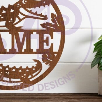 Intra απο ξύλο plywood Χρώμα wenge 3mm-4mm πάχος - Πινακίδα ονόματος κροκόδειλου Δίασταση 30x20 cm INTRAFABR-115432352 - Image 1