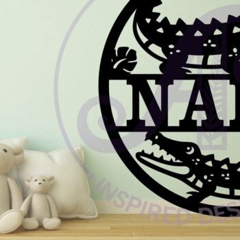 Intra απο ξύλο plywood Χρώμα wenge 3mm-4mm πάχος - Πινακίδα ονόματος κροκόδειλου Δίασταση 30x20 cm INTRAFABR-115432352 - Image 2