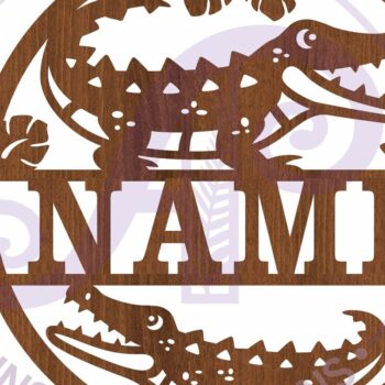 Intra απο ξύλο plywood Χρώμα wenge 3mm-4mm πάχος - Πινακίδα ονόματος κροκόδειλου Δίασταση 30x20 cm INTRAFABR-115432352 - Image 3