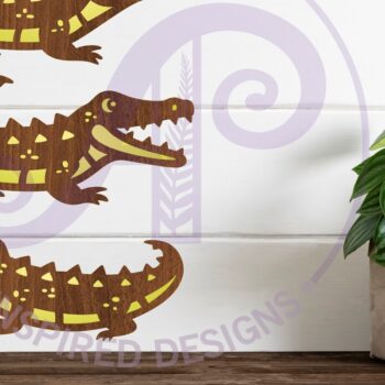Intra απο ξύλο plywood Χρώμα wenge 3mm-4mm πάχος - Crocodile Two Layer Cut Outs Laser Δίασταση 30x20 cm INTRAFABR-115693398 - Image 1