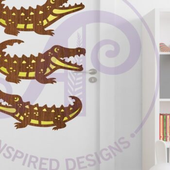 Intra απο ξύλο plywood Χρώμα wenge 3mm-4mm πάχος - Crocodile Two Layer Cut Outs Laser Δίασταση 30x20 cm INTRAFABR-115693398 - Image 3