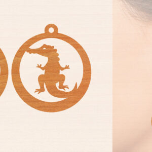 Intra απο ξύλο plywood  Χρώμα wenge 3mm-4mm πάχος - Σκουλαρίκια από κροκόδειλο ξύλο κοπής με λέιζερ Δίασταση 3x3 cm INTRAFABR-115693508