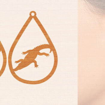 Intra απο ξύλο plywood Χρώμα wenge 3mm-4mm πάχος - Σκουλαρίκια από κροκόδειλο ξύλο κοπής με λέιζερ Δίασταση 3x3 cm INTRAFABR-115693666 - Image 1