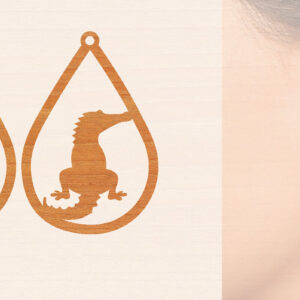 Intra απο ξύλο plywood  Χρώμα wenge 3mm-4mm πάχος - Σκουλαρίκια από κροκόδειλο ξύλο κοπής με λέιζερ Δίασταση 3x3 cm INTRAFABR-115693917