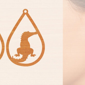 Intra απο ξύλο plywood  Χρώμα wenge 3mm-4mm πάχος - Σκουλαρίκια από κροκόδειλο ξύλο κοπής με λέιζερ Δίασταση 3x3 cm INTRAFABR-115693917 - Image 1