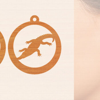 Intra απο ξύλο plywood  Χρώμα wenge 3mm-4mm πάχος - Σκουλαρίκια από κροκόδειλο ξύλο κοπής με λέιζερ Δίασταση 3x3 cm INTRAFABR-115694152 - Image 1