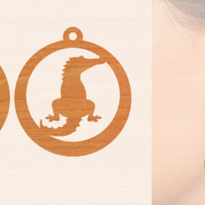 Intra απο ξύλο plywood  Χρώμα wenge 3mm-4mm πάχος - Σκουλαρίκια από κροκόδειλο ξύλο κοπής με λέιζερ Δίασταση 3x3 cm INTRAFABR-115431479