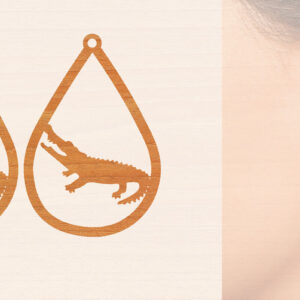 Intra απο ξύλο plywood  Χρώμα wenge 3mm-4mm πάχος - Σκουλαρίκια από κροκόδειλο ξύλο κοπής με λέιζερ Δίασταση 3x3 cm INTRAFABR-115431977