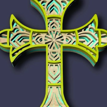 Intra απο ξύλο plywood Χρώμα wenge 3mm-4mm πάχος - Σταυρός Δίασταση 30x20 cm INTRAFABR-115443129 - Image 1