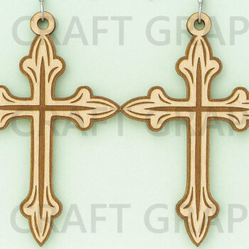 Intra απο ξύλο plywood Χρώμα wenge 3mm-4mm πάχος - Σταυρωτά σκουλαρίκια – Πακέτο Christian Δίασταση 3x3 cm INTRAFABR-95034105 - Image 3