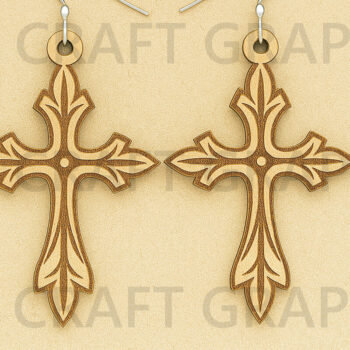 Intra απο ξύλο plywood Χρώμα wenge 3mm-4mm πάχος - Σταυρωτά σκουλαρίκια – Πακέτο Christian Δίασταση 3x3 cm INTRAFABR-95034105 - Image 4