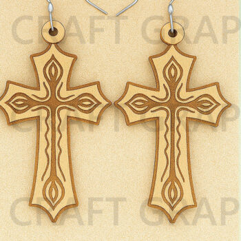 Intra απο ξύλο plywood Χρώμα wenge 3mm-4mm πάχος - Σταυρωτά σκουλαρίκια – Πακέτο Christian Δίασταση 3x3 cm INTRAFABR-95034105 - Image 6