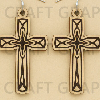 Intra απο ξύλο plywood Χρώμα wenge 3mm-4mm πάχος - Σταυρωτά σκουλαρίκια – Πακέτο Christian Δίασταση 3x3 cm INTRAFABR-95034105 - Image 10