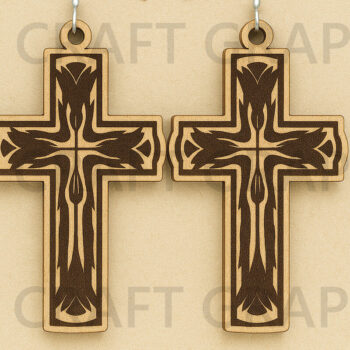 Intra απο ξύλο plywood Χρώμα wenge 3mm-4mm πάχος - Σταυρωτά σκουλαρίκια – Πακέτο Christian Δίασταση 3x3 cm INTRAFABR-95034105 - Image 11