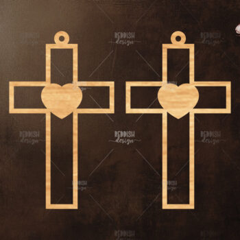 Intra απο ξύλο plywood  Χρώμα wenge 3mm-4mm πάχος - Σταυρωτά σκουλαρίκια Δίασταση 3x3 cm INTRAFABR-122961103 - Image 1