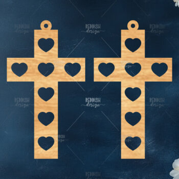 Intra απο ξύλο plywood Χρώμα wenge 3mm-4mm πάχος - Σταυρωτά σκουλαρίκια Δίασταση 3x3 cm INTRAFABR-101532742 - Image 1