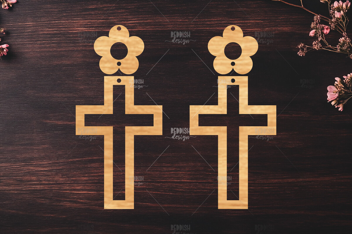 Intra απο ξύλο plywood  Χρώμα wenge 3mm-4mm πάχος - Σταυρωτά σκουλαρίκια Δίασταση 3x3 cm INTRAFABR-122622425