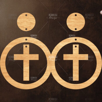 Intra απο ξύλο plywood  Χρώμα wenge 3mm-4mm πάχος - Σταυρωτά σκουλαρίκια Δίασταση 3x3 cm INTRAFABR-123188446 - Image 1