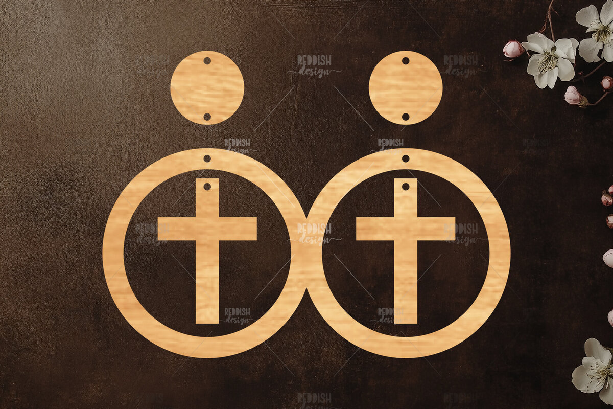 Intra απο ξύλο plywood  Χρώμα wenge 3mm-4mm πάχος - Σταυρωτά σκουλαρίκια Δίασταση 3x3 cm INTRAFABR-123188446