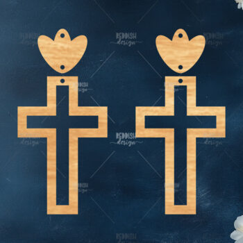 Intra απο ξύλο plywood  Χρώμα wenge 3mm-4mm πάχος - Σταυρωτά σκουλαρίκια Δίασταση 3x3 cm INTRAFABR-122625431 - Image 1