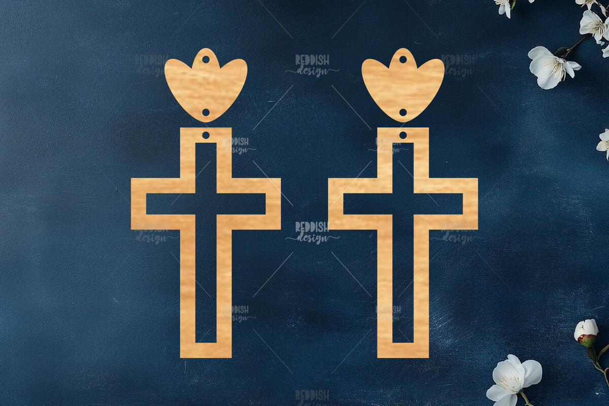 Intra απο ξύλο plywood  Χρώμα wenge 3mm-4mm πάχος - Σταυρωτά σκουλαρίκια Δίασταση 3x3 cm INTRAFABR-122625431