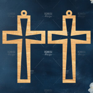 Intra απο ξύλο plywood  Χρώμα wenge 3mm-4mm πάχος - Σταυρωτά σκουλαρίκια Δίασταση 3x3 cm INTRAFABR-122621287