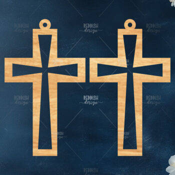 Intra απο ξύλο plywood Χρώμα wenge 3mm-4mm πάχος - Σταυρωτά σκουλαρίκια Δίασταση 3x3 cm INTRAFABR-122621287 - Image 1