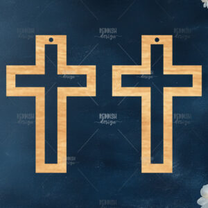 Intra απο ξύλο plywood  Χρώμα wenge 3mm-4mm πάχος - Σταυρωτά σκουλαρίκια Δίασταση 3x3 cm INTRAFABR-122621195