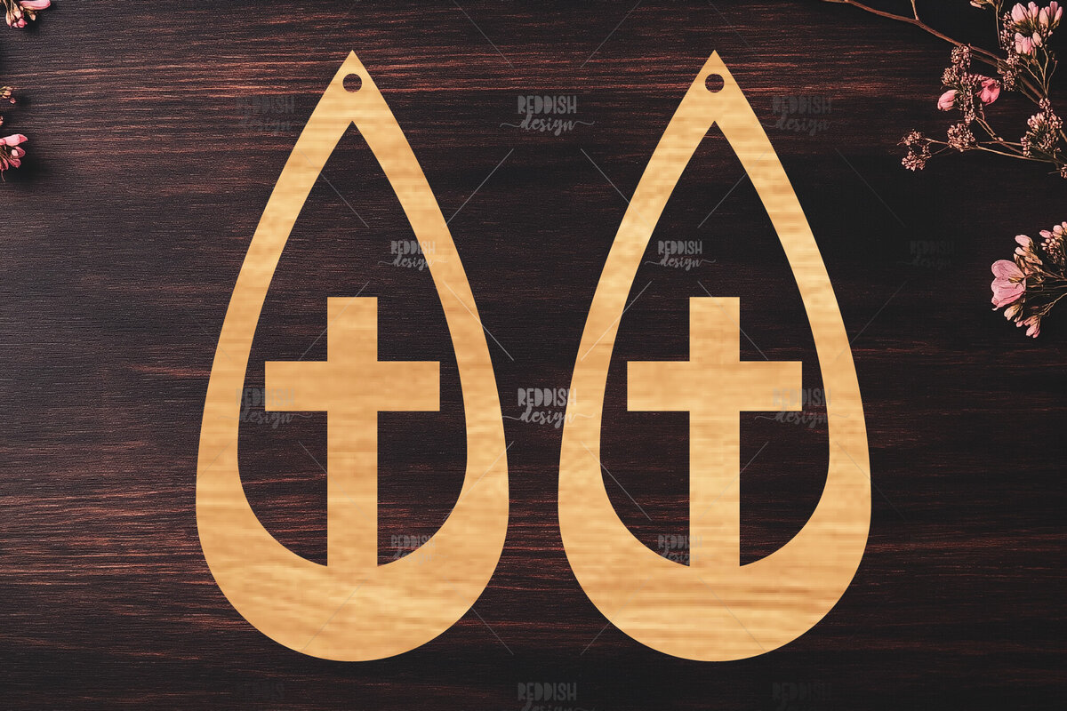 Intra απο ξύλο plywood  Χρώμα wenge 3mm-4mm πάχος - Σταυρωτά σκουλαρίκια Δίασταση 3x3 cm INTRAFABR-122075289