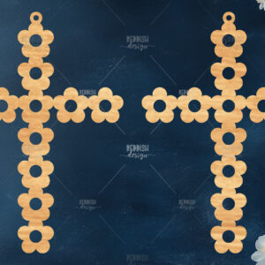 Intra απο ξύλο plywood  Χρώμα wenge 3mm-4mm πάχος - Σταυρωτά σκουλαρίκια Δίασταση 3x3 cm INTRAFABR-123188972