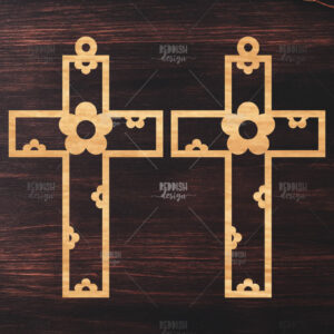 Intra απο ξύλο plywood  Χρώμα wenge 3mm-4mm πάχος - Σταυρωτά σκουλαρίκια Δίασταση 3x3 cm INTRAFABR-31922294