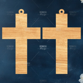 Intra απο ξύλο plywood Χρώμα wenge 3mm-4mm πάχος - Σταυρωτά σκουλαρίκια Δίασταση 3x3 cm INTRAFABR-118684800 - Image 1